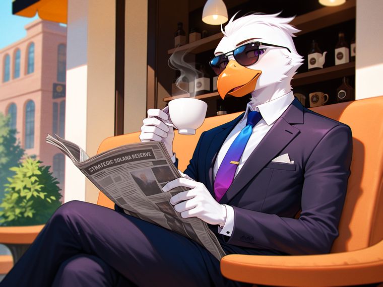 Barron TrumpFeather reading the morning paper